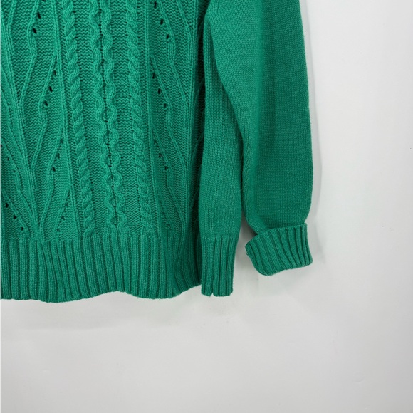 J.Crew Factory lambswool-blend cable-knit sweater in green. M - Picture 8 of 12